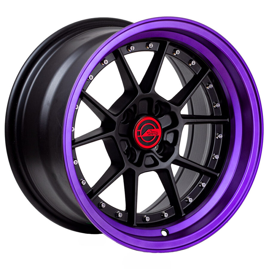 Llantas Ams QC1748 Matte Black Gloss Candy Pink Lip