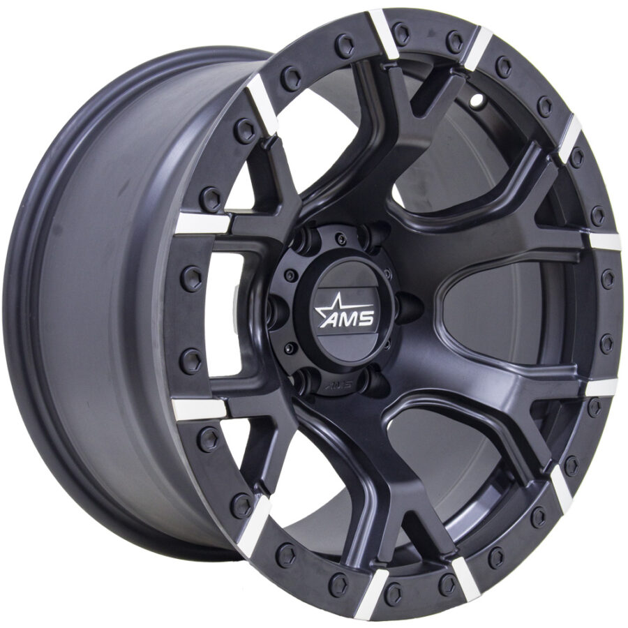 AMS 16X8 6X139 ET-15 RAPTOR BLACK SILVER