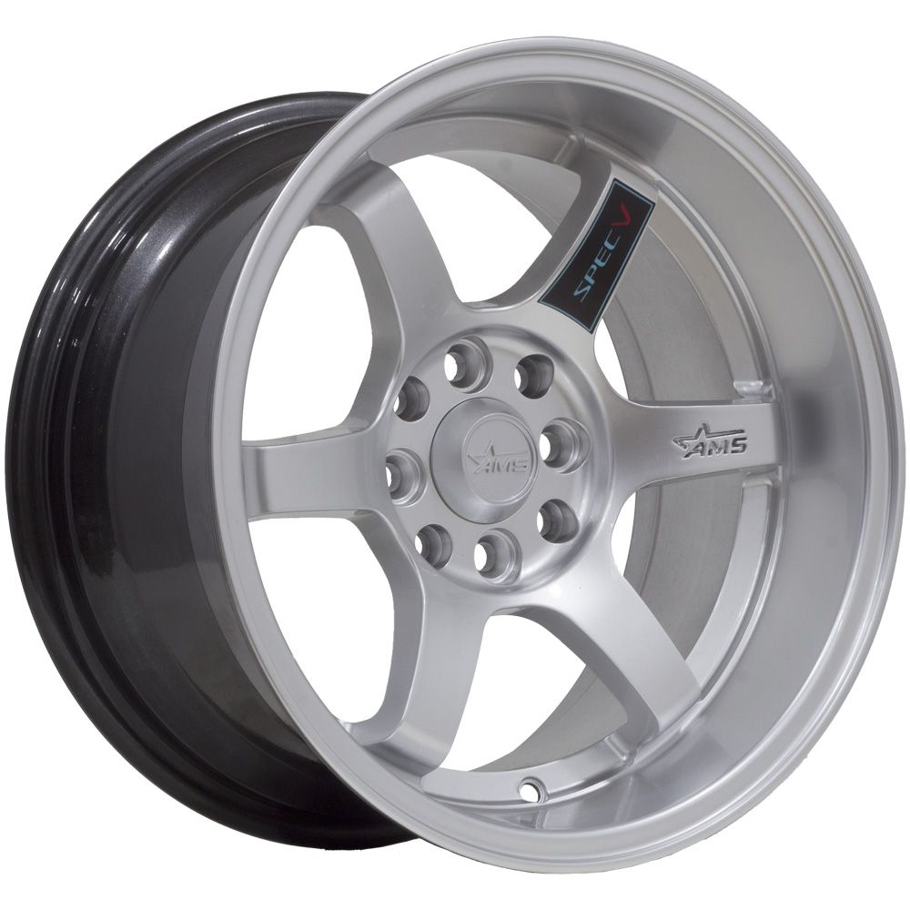 AMS 14X7 4X100 4X114 ET0 SILVER SPECV – Ams Wheels