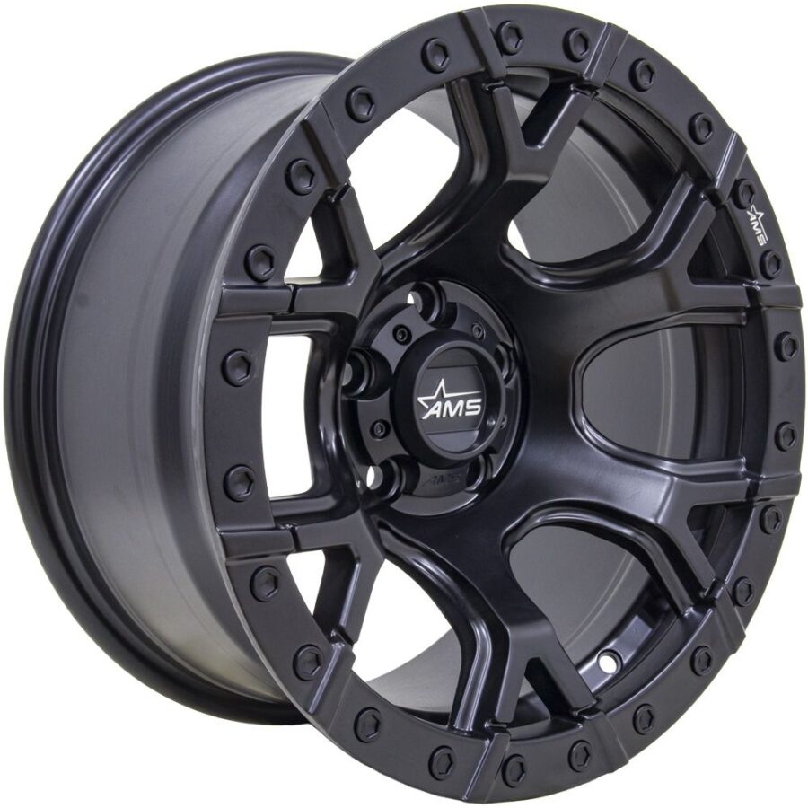 AMS 16X8 5X114.3 ET-15 MATE BLACK RAPTOR