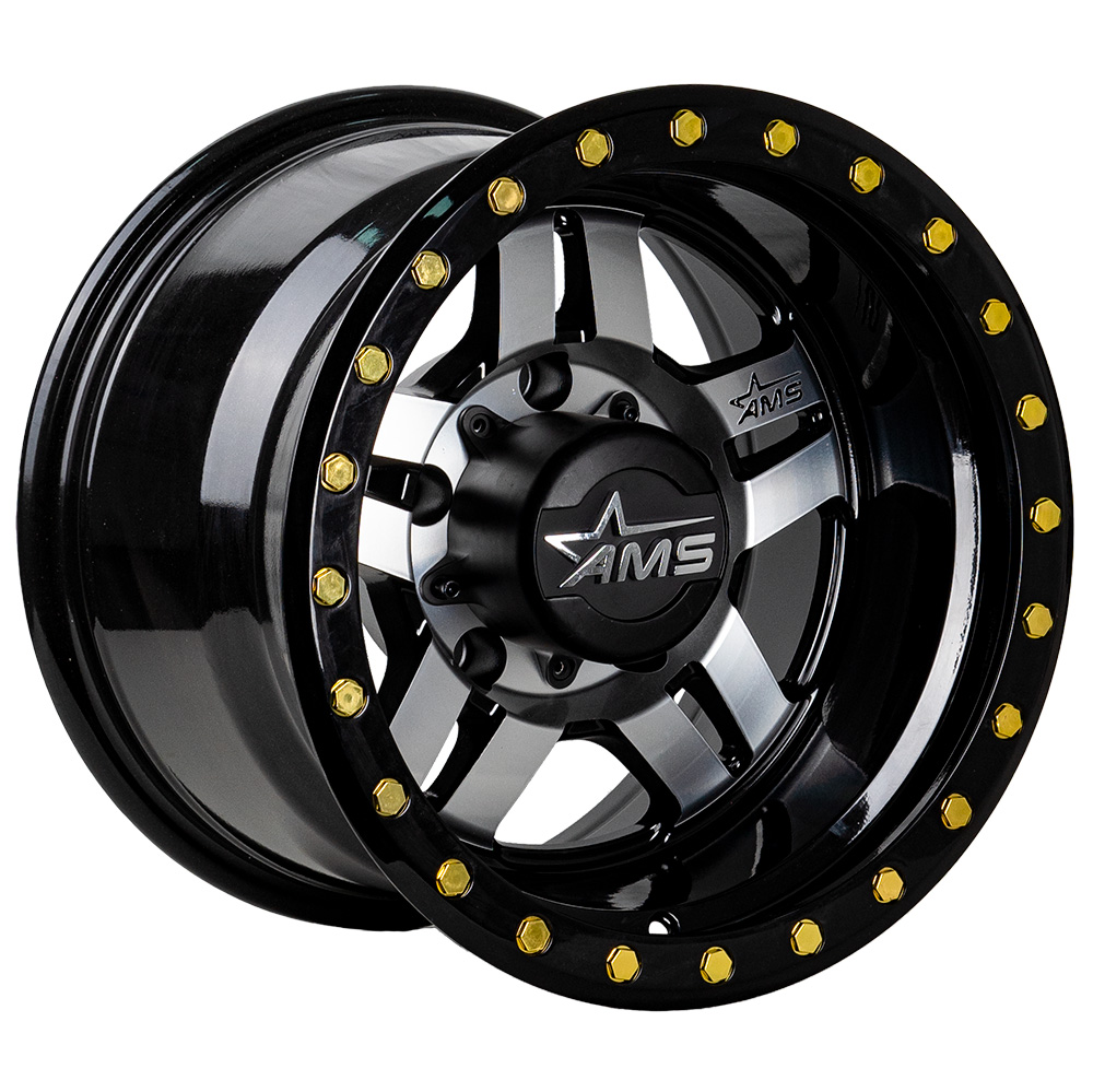 Llantas Ams Matte Black Machine ET-44 (Set De 4 Llantas) – Ams Wheels